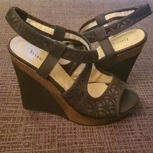 Bucco Black Wedges size 5.5